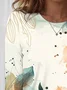 Women Floral Short Sleeve Tee T-shirt Crew Neck Casual Summer Top