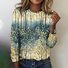 Women Floral Long Sleeve Tee T-shirt Crew Neck Casual Spring/Fall Top