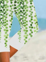 Women's Floral Capris Elastic Waist Pant Casual Summer Trousers
