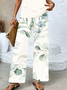Women's Floral Printing Two-Piece Set Daily Sleeveless Casual Summer Top With Pants Matching Set