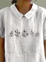 Women Floral Half Sleeve Blouse Summer Shawl Collar Daily Casual Top