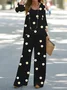 Women's Floral Printing Two-Piece Set Daily Long Sleeve Casual Spring/Fall Top With Pants Matching Set