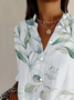 Women's Floral Long Sleeve Shirt Spring/Fall Buckle Shirt Collar Daily Casual Top
