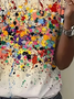 Women's Color Block Short Sleeve Tee T-shirt Crew Neck Printing Casual Summer Graphic Tee Top