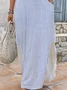 Women's Striped Short Sleeve Summer Printing Dress V Neck Daily Casual Maxi T-Shirt Dress H-Line Dress