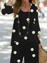 Women's Floral Printing Two-Piece Set Daily Long Sleeve Casual Spring/Fall Top With Pants Matching Set