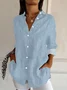 Women's Faux Denim Print Graphic Long Sleeve Shirt Spring/Fall Buckle Shirt Collar Daily Casual Top