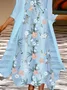 Women Floral Two-Piece Set Daily Three Quarter Sleeve Casual Spring/Fall Coat With Skirt Matching Set