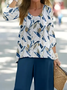 Women's Floral Printing Two-Piece Set Daily Long Sleeve Casual Spring/Fall Top With Pants Matching Set