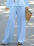Women's Plain Printing Two-Piece Set Daily Long Sleeve Casual Spring/Fall Top With Pants Matching Set
