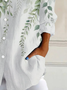 Women's Floral Long Sleeve Shirt Spring/Fall Buckle Shirt Collar Daily Casual Top