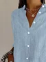 Women's Faux Denim Print Graphic Long Sleeve Shirt Spring/Fall Buckle Shirt Collar Daily Casual Top