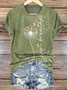 Women Plants Short Sleeve Tee T-shirt Crew Neck Casual Summer Top