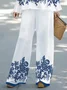 Women's Floral Printing Two-Piece Set Daily Long Sleeve Casual Spring/Fall Top With Pants Matching Set