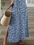 Women's Floral Short Sleeve Summer Printing Dress V Neck Daily Casual Maxi X-Line Dress