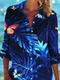 Women's Butterfly Long Sleeve Shirt Spring/Fall Printing Shirt Collar Daily Casual Top