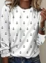 Women's Anchor Long Sleeve Tee T-shirt Crew Neck Printing Casual Spring/Fall Graphic Tee Top