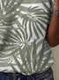 Women's Leaf Short Sleeve Tee T-shirt Crew Neck Casual Summer Top
