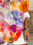Women Floral Long Sleeve Blouse Spring/Fall V Neck Daily Casual Top