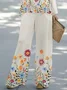 Women's Floral Printing Two-Piece Set Daily Long Sleeve Casual Spring/Fall Top With Pants Matching Set