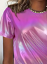 Women's Ombre Short Sleeve Tee T-shirt Crew Neck Printing Casual Summer Graphic Tee Top