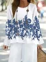 Women's Floral Printing Two-Piece Set Daily Long Sleeve Casual Spring/Fall Top With Pants Matching Set