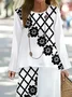 Women's Floral Printing Two-Piece Set Daily Long Sleeve Casual Spring/Fall Top With Pants Matching Set
