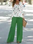 Women's Floral Printing Two-Piece Set Daily Long Sleeve Casual Spring/Fall Top With Pants Matching Set