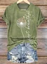 Women Plants Short Sleeve Tee T-shirt Crew Neck Casual Summer Top