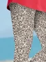 Women's Abstract Capris Elastic Waist Pant Casual Summer Trousers