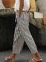 Women Striped Long Pant Casual Spring/Fall Trousers