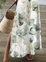 Women's Floral Short Sleeve Summer Printing Dress V Neck Daily Casual Maxi X-Line Dress