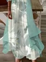Women Floral Printing Two-Piece Set Daily Three Quarter Sleeve Casual Spring/Fall Dress With Coat Matching Set