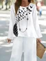 Women's Bird Two-Piece Set Daily Long Sleeve Casual Spring/Fall Top With Pants Matching Set