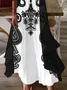Women Floral Printing Two-Piece Set Daily Three Quarter Sleeve Casual Spring/Fall Dress With Coat Matching Set
