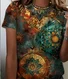 Women's Abstract Short Sleeve Tee T-shirt Crew Neck Casual Summer Top