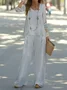 Women's Striped Printing Two-Piece Set Daily Long Sleeve Casual Spring/Fall Top With Pants Matching Set