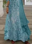 Women Floral Printing Two-Piece Set Daily Three Quarter Sleeve Casual Spring/Fall Dress With Coat Matching Set