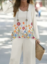 Women's Floral Printing Two-Piece Set Daily Long Sleeve Casual Spring/Fall Top With Pants Matching Set