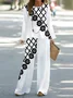 Women's Floral Printing Two-Piece Set Daily Long Sleeve Casual Spring/Fall Top With Pants Matching Set