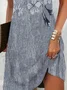 Women's Floral Short Sleeve Summer Printing Dress V Neck Daily Casual Knee Length T-Shirt Dress H-Line Dress