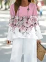 Women's Floral Printing Two-Piece Set Daily Long Sleeve Casual Spring/Fall Top With Pants Matching Set