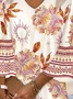 Women Floral Half Sleeve Summer Dress V Neck Daily Boho Midi Beach Dress H-Line Dress