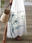 Women's Floral Short Sleeve Summer Printing Dress V Neck Daily Casual Maxi X-Line Dress