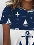 Women's Anchor Short Sleeve Tee T-shirt Crew Neck Printing Casual Summer Graphic Tee Top