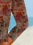 Women's Floral Capris Elastic Waist Pant Casual Summer Trousers