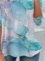 Women's Abstract Long Sleeve Tee T-shirt Crew Neck Printing Casual Spring/Fall Graphic Tee Top
