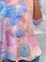 Women's Floral Long Sleeve Tee T-shirt Crew Neck Printing Casual Spring/Fall Graphic Tee Top