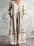 Women Floral Long Sleeve Spring/Fall Dress V Neck Daily Casual Maxi A-Line Dress