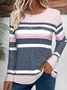 Women Striped Long Sleeve Tee T-shirt Crew Neck Casual Spring/Fall Top